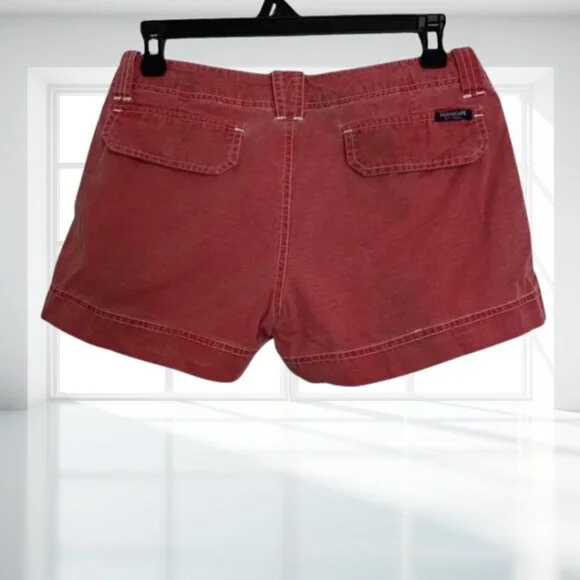 Periscope Red Fade Cotton Utility Shorts White Stitching Size 3 Y2K Aesthetic - Picture 7 of 10